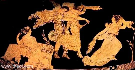 Dioscuri & Leucippides | Athenian red-figure amphora C5th B.C. | British Museum, London